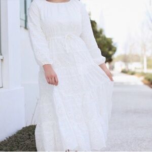 Dainty Jewells Elegant White Lace Dress